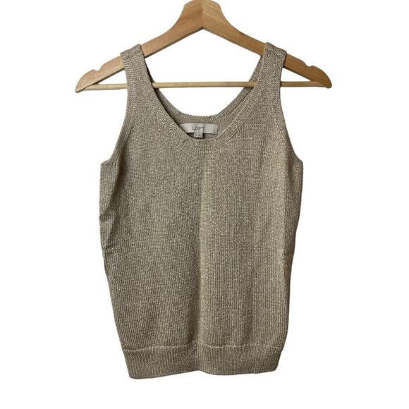 Loft Tan Knit Tank Women's Size XS - Picture 1 of 4